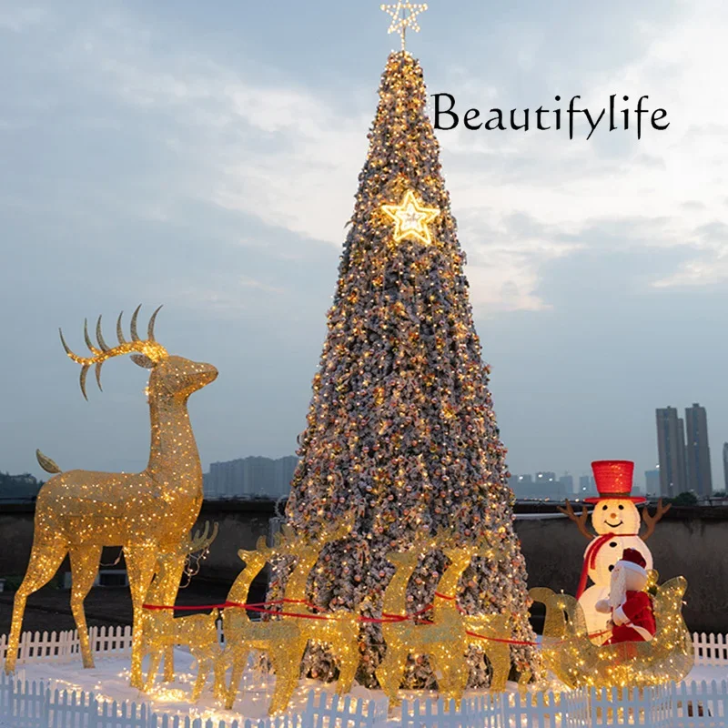 Large Christmas Tree Outdoor Luminous 3/4/5/6/10 M Frame Shopping Mall Christmas Decoration