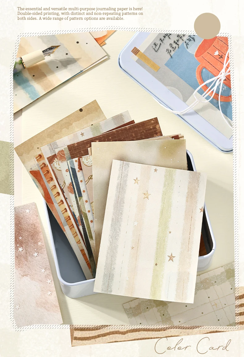 Journal GO 30 Stück Weiche Nebelfarben-Karten Doppelseitiger Papierblock Weißes Kraftpapier für Journaling, Scrapbooking, DIY-Basteln – Detail 8