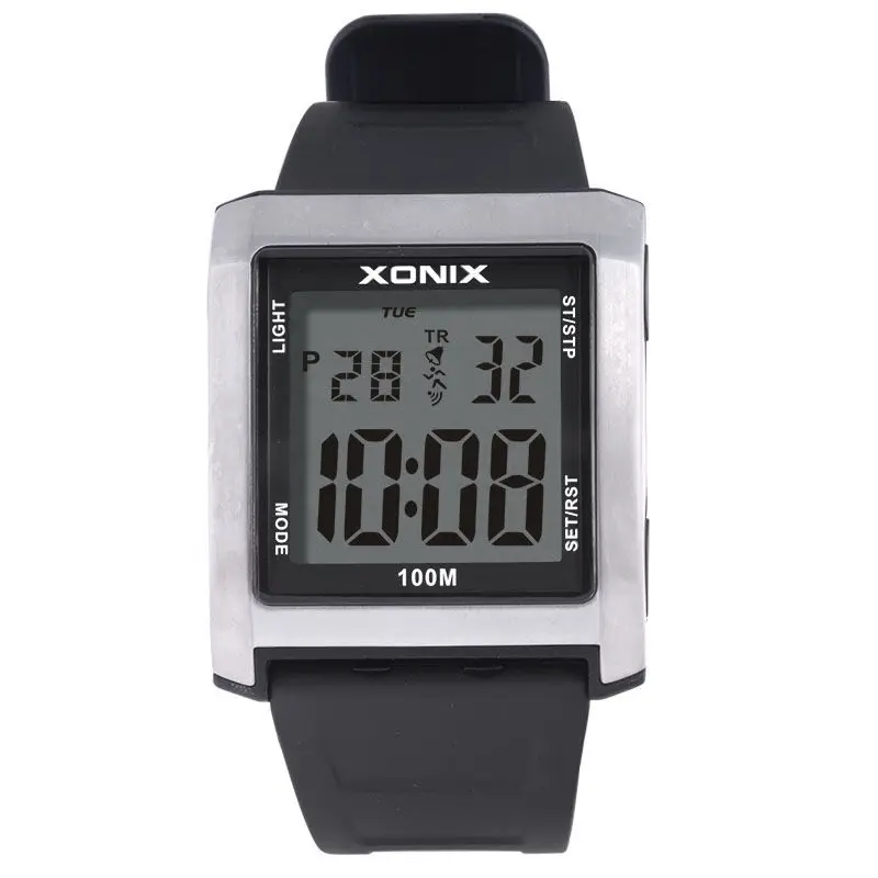 

XONIX Fashion Multifunctional Large Digital Men's Elderly Luminous Waterproof Sports Watch Electronic Watch Square