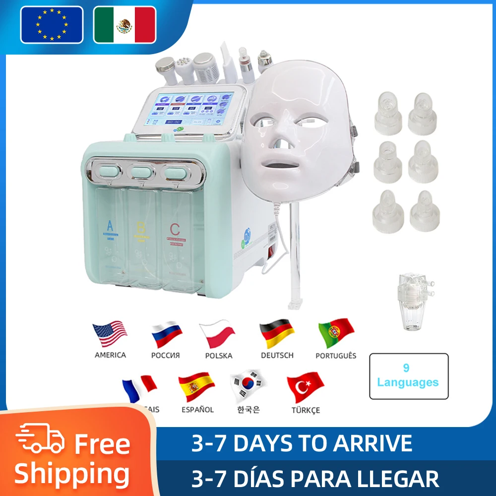 7 en 1 Hydro Dermabrasion Machine faciale RF Lifting visage Ance pores nettoyage en profondeur soins de la peau dispositif de beauté