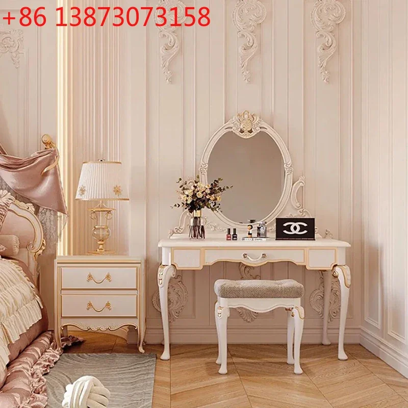 

Французский туалетный столик из массива европейского дерева с ручной резьбой, сборный, для спальни