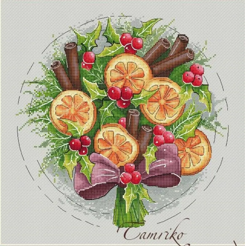 

NN YIXIAO Counted Cross Stitch Kit Cross stitch RS cotton with cross stitch citrus cinnamon bouquet 35-35