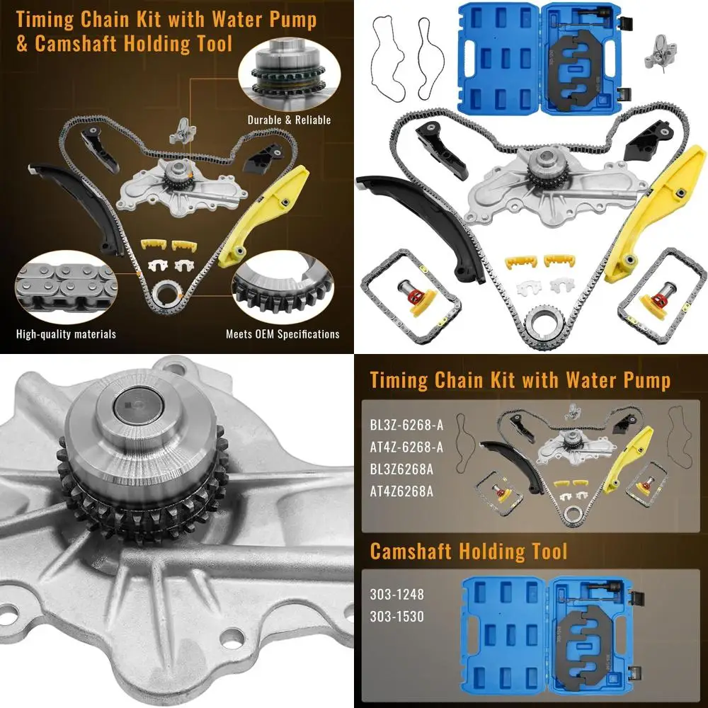 

Комплект цепи ГРМ с водяным насосом + инструмент для удержания распределительного вала с держателем выравнивания ГРМ, набор инструментов для Ford Explorer/Edge 2011-2019 гг.