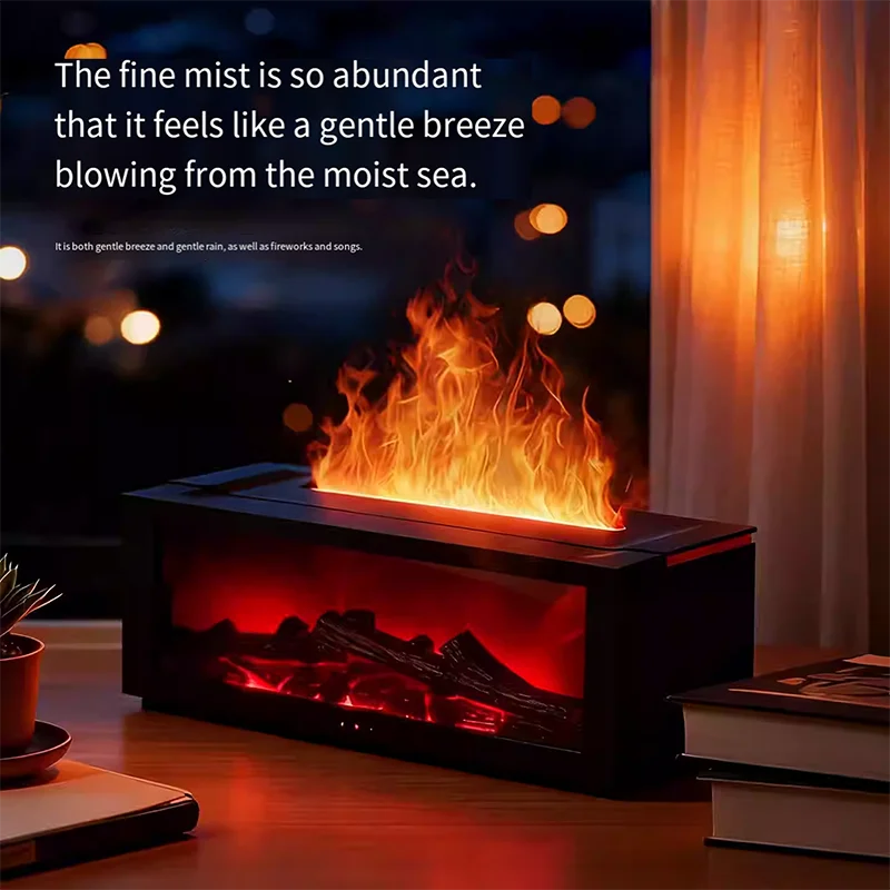 

Увлажнитель для ароматерапии с имитацией пламени, необходимый для зимнего отопления, практичный и креативный апарат для ароматерапии