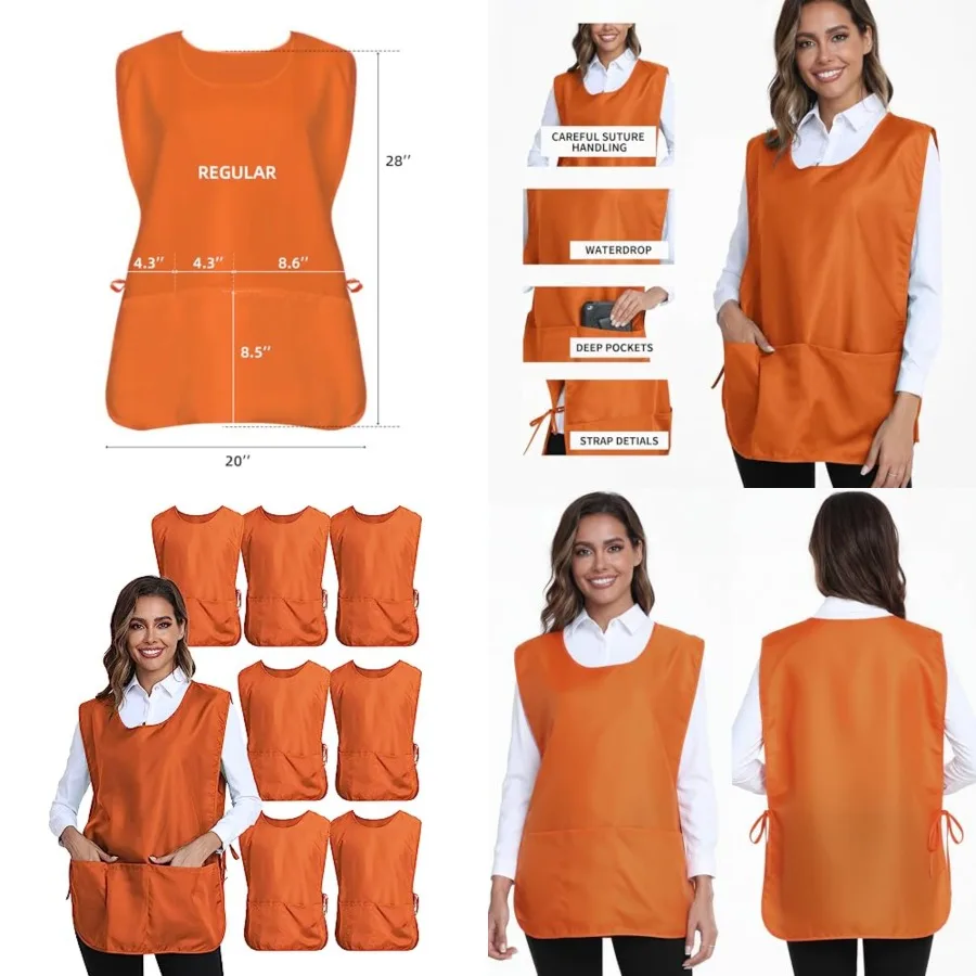 

Unisex Cobbler Apron with 3 Pockets, Smock Vest Apron, Suitable for Cooking Kitchen Garden Hairstylist Cleaning Art