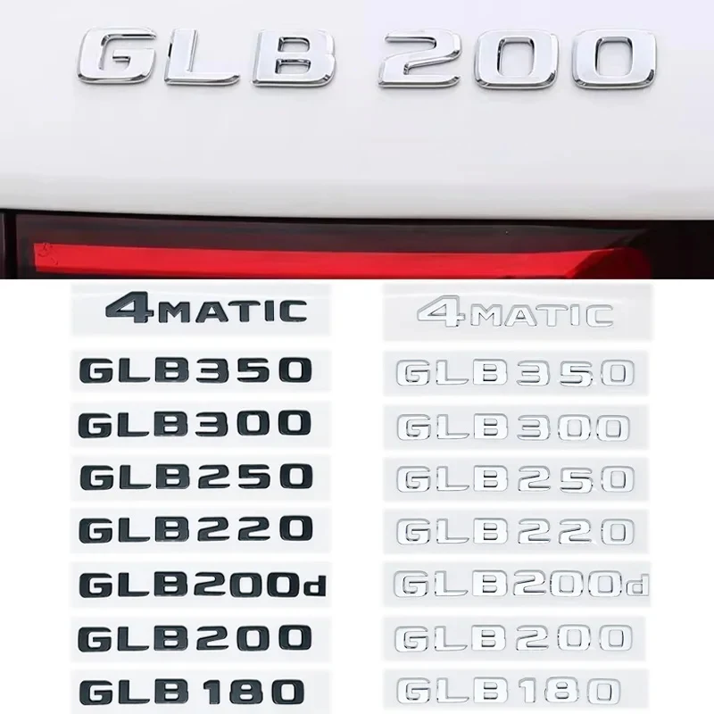 Car Trunk Letters Logo Emblem Badge Decals Sticker For Mercedes Benz GLB Class GLB35 GLB180 GLB200 GLB250 GLB300 X247 4Matic