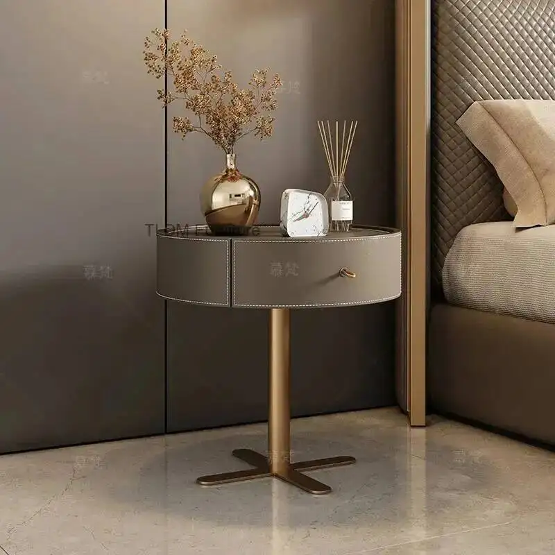 Furniture Luxury Comodini Aesthetic Modern Nightstand Letto Storage Nordic European Simple Camera Leather Bedroom Bedside Table