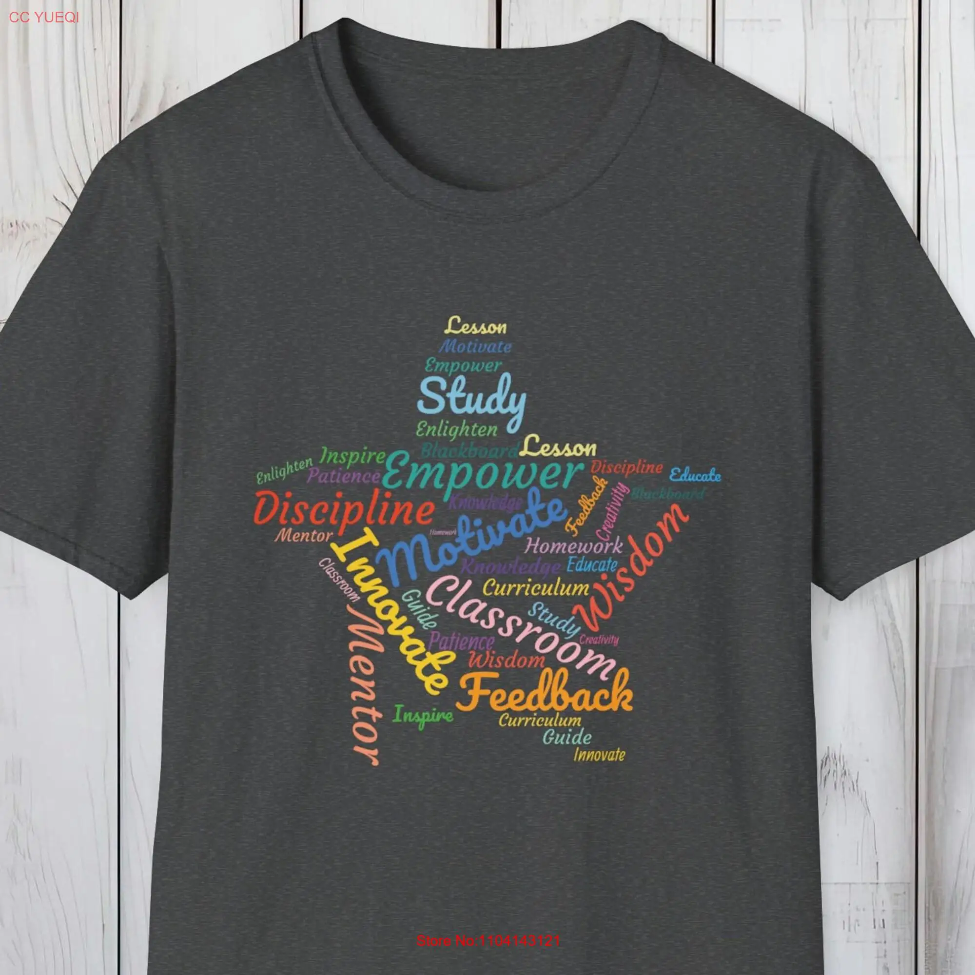 Teacher Word Art T Shirt Showcase Your Passion for Teaching with Classroom Creativity Vocabulary Cotton Design in 9 Colors