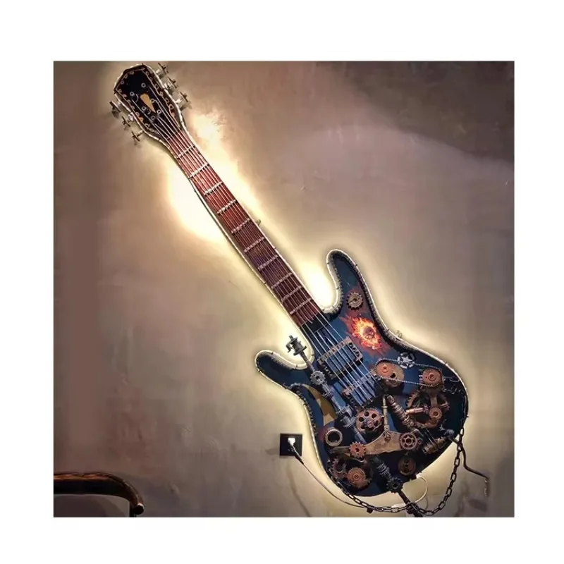 Iron Electric Cool Electric Guitar decorations bar Metal Art vintage decor Wall Art Guitar diy home decor