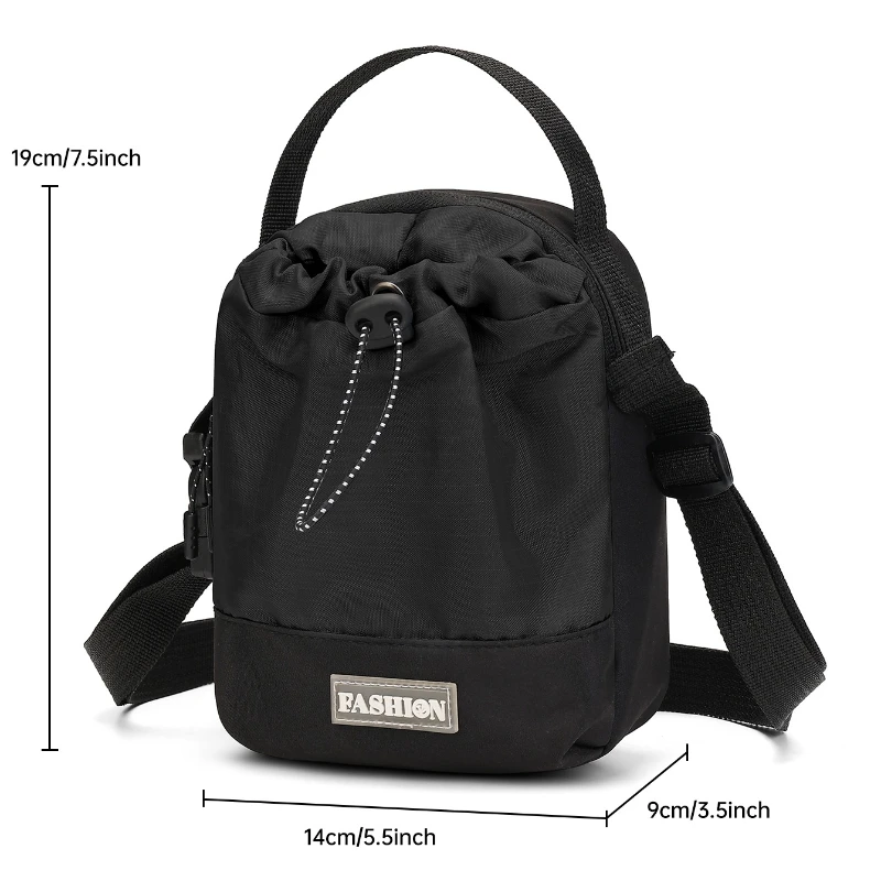 Waterproof Nylon Crossbody Sling Bag - Outdoor Travel Pouch with Dedicated Water Bottle Pocket