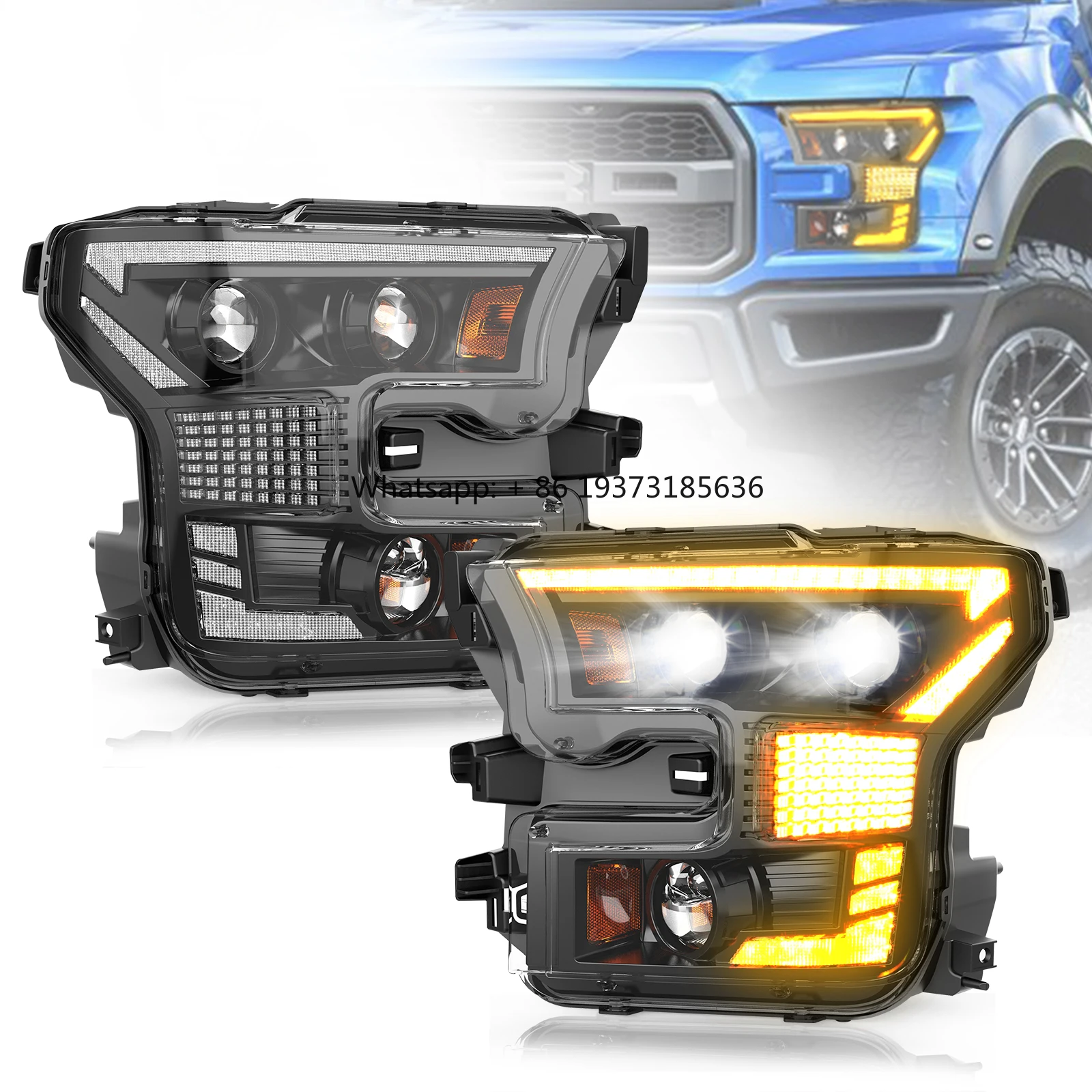 Para Faros Fords F150 2016-2021 Raptors accesorios Kit de carrocería Kit de carrocería Led para faros delanteros Ford Pickup 2015-2017