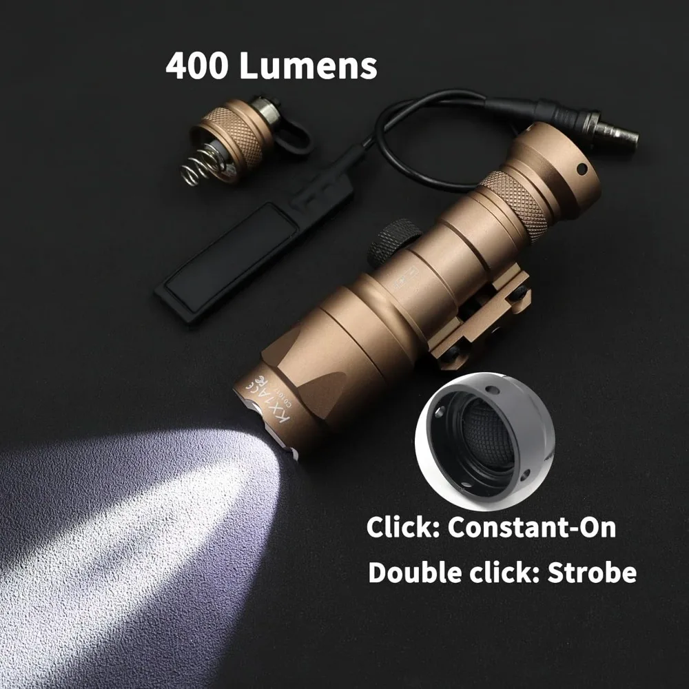 Potente linterna LED táctica M300A, luz blanca para pistola de explorador, luz de caza para exteriores, equipo Airsoft apto para riel de 20mm