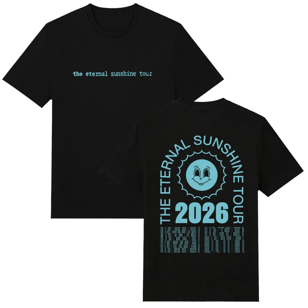 Ariana Grande The Eternal Sunshine Tour 2026 T Shirt Women Men High Quality Pure Cotton Tees O-neck Short Sleeve Comfortable Top