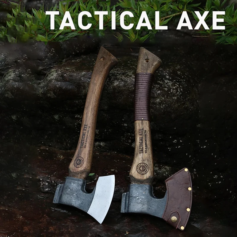 Camping Ax Outdoor Professional Tactical Hatchet Multifunctional Hand Axe for Cutting Firewood Self-defense Survival Accessories