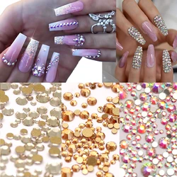 1440PCS SS3-SS20 Mix Colors Mix Size Nail Art Rhinestones Crystal Flat Back Non Hotfix Stone Diamonds For 3D Nails Decorations