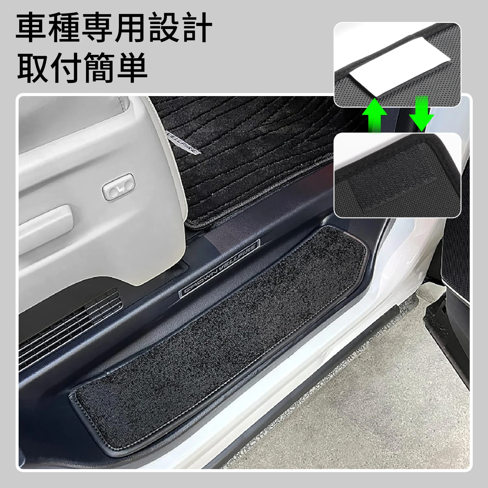 for Toyota ALPHARD Vellfire 30 Series Non-Slip Front Rear Door Pedal Carpets Protective Floor Mats Car Interior Accessories