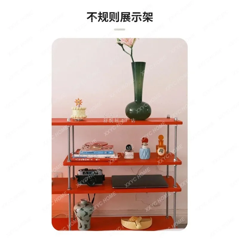 

L Simple and modern multi-layer shelves, living room home floor storage display racks