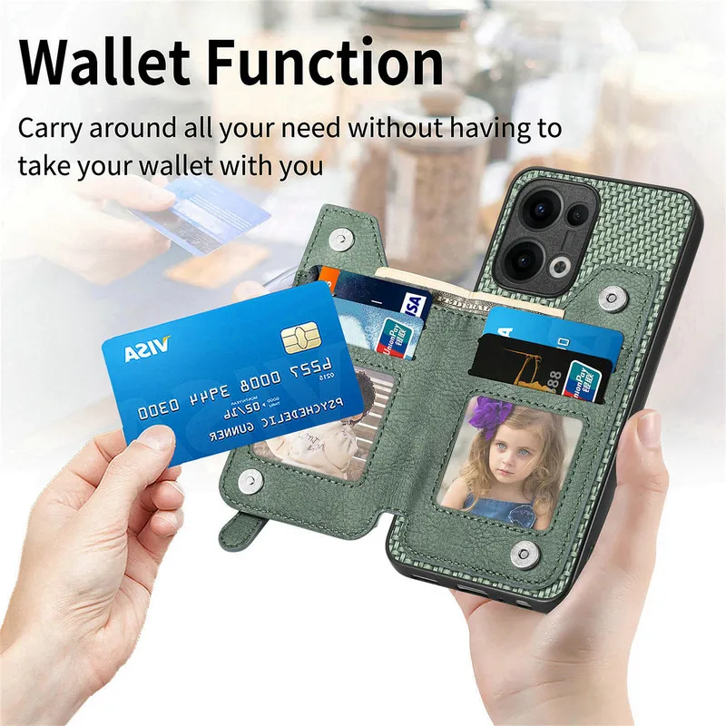 Reno13 14 15 FS 14F 13F 13A 5G Luksusowe etui dla OPPO Reno 15F Skórzane etui z zamkiem błyskawicznym Reno 13 14 15 16 Pro Max 15F Pokrowiec na tył — zdjęcie produktu 4
