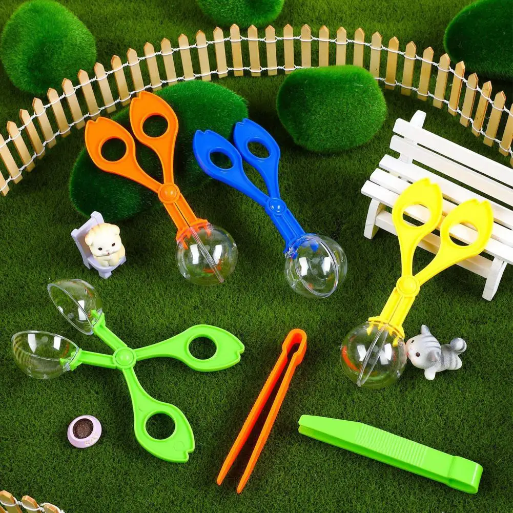 Children School Plant Insect Biology Study Tool Set Scissor Clamp Small Animal Tweezers Scoopers Nature Exploration Toy Kit