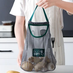 Hanging Storage Pocket Breathable Reusable Mesh Bag Kitchen Folding Garlic Onion Vegetable Sorting Bag Organizer