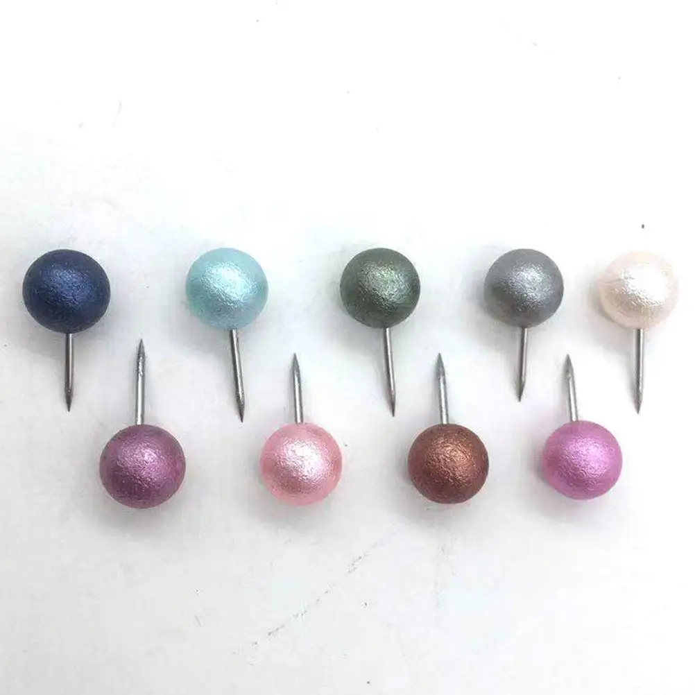 100 Pcs Ball Pins Straight 10mm Round Head Colorful Bulletin Board Craft Decorative Bulletin Pin For Fabric Pins