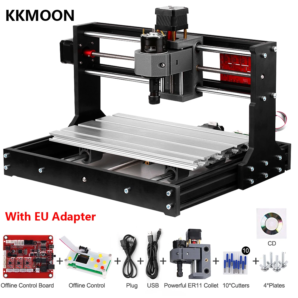 KKMOON CNC 30*18 Pro GRBL Control DIY Mini CNC Machine 3 Axis Pcb Milling Machine Wood Router Engraver with Offline Controller