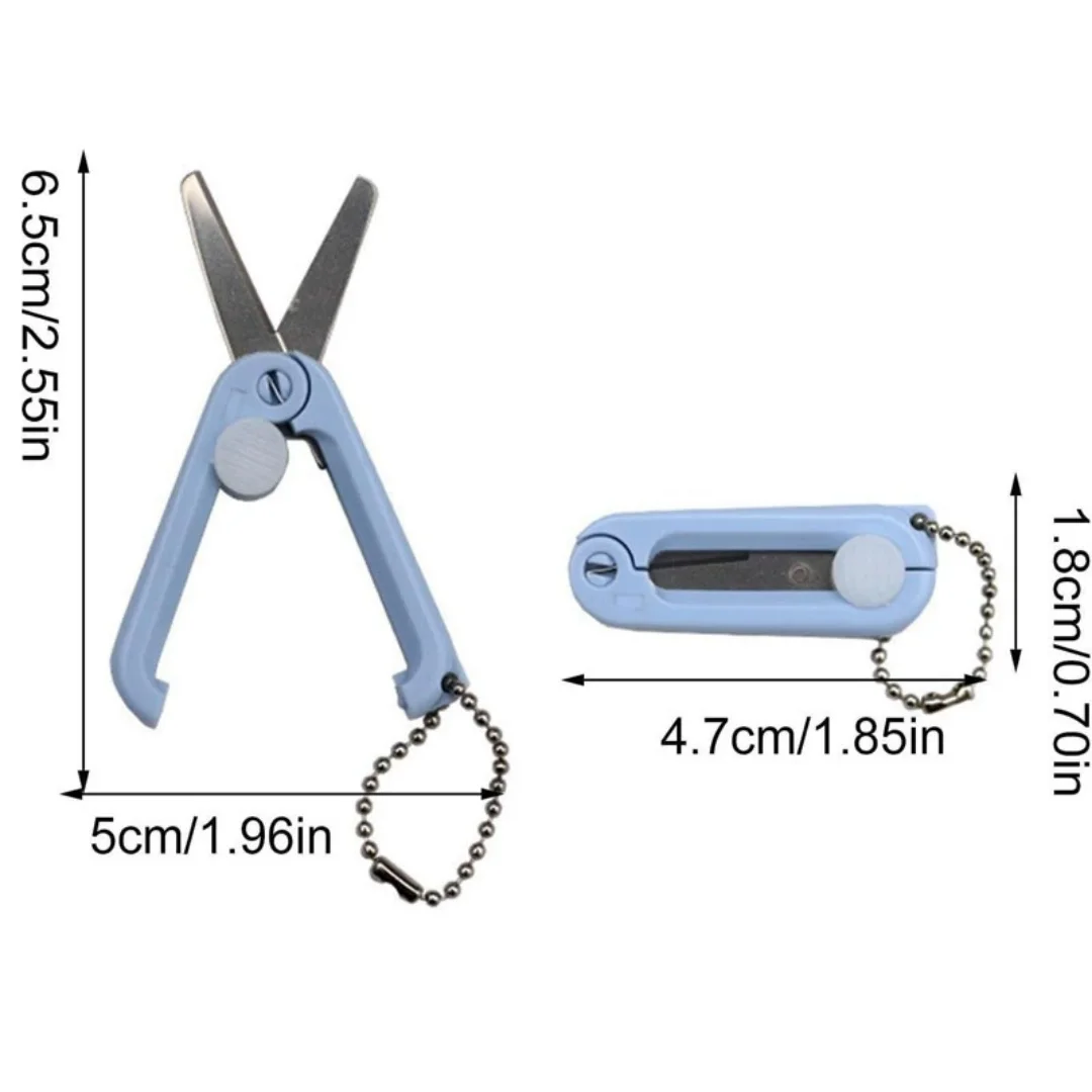 1 قطعة مقص صغير محمول قابل للطي قابل للتطوير ألوان معكرون إبداعية من الفولاذ المقاوم للصدأ قطع الورق مشاريع فنية مكتب مدرسة سوب #6