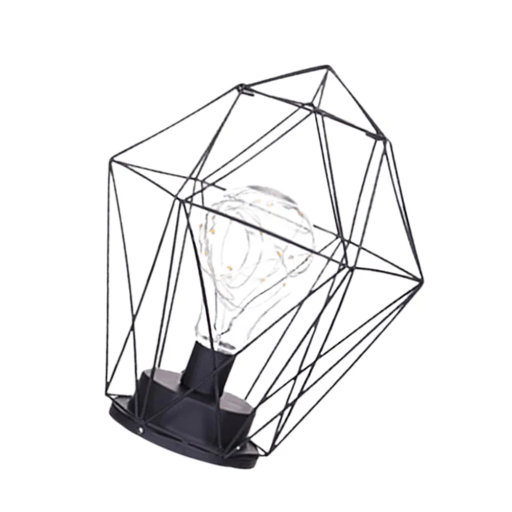 

Geometric Hollow Iron Art Lamp Minimalist Desk Light Cool Industrial Style Decor for Dining Room Hallway Nursery