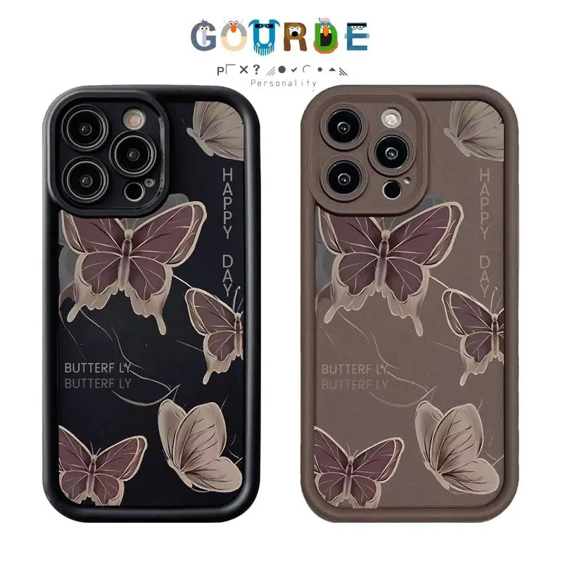 

Gourde Simple beautiful butterfly patterns Phone Case for Iphone 16 15 14 12 13 11 Pro Max IP 7 8 Plus Iphon X XS XR Xs Max