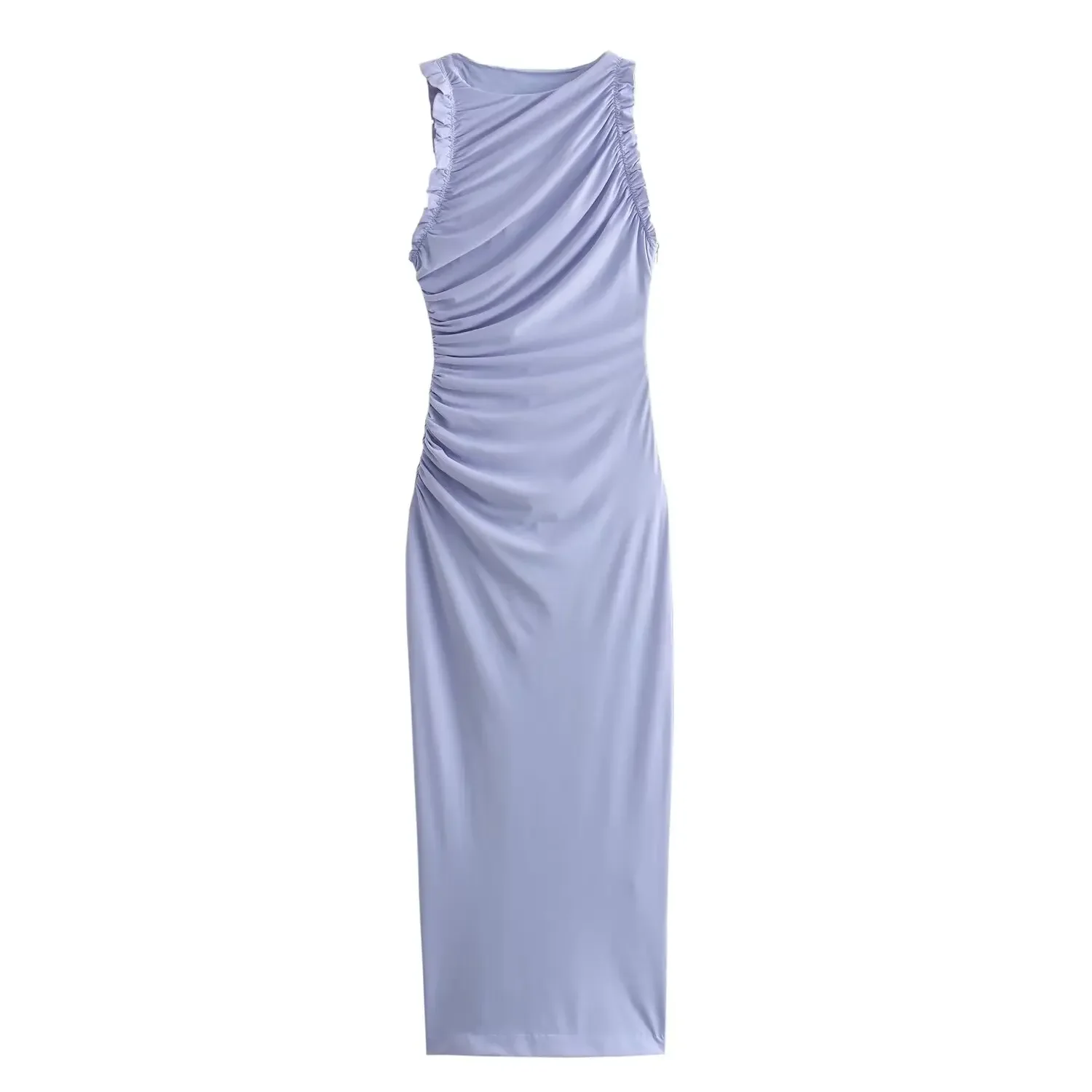 Msnoloa เดรสเซ็กซี่สำหรับผู้หญิงเดรสวินเทจแขนกุดคอกลมมีซิป