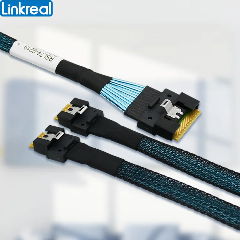 Linkreal GPU Expansion Solution PCIe 4.0 Retimer and PCIe Slot adapter with SFF-8654 Cables-PCIe Bifurcation required