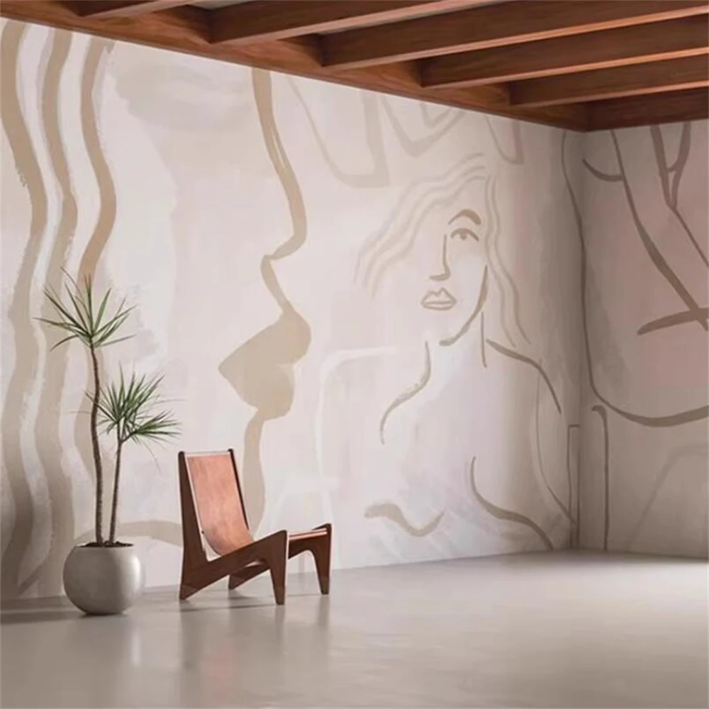 

Пользовательские скандинавские современные черно-белые настенные обои для гостиной, студии, дивана, фон для домашнего декора, дизайн 3D обоев, искусство