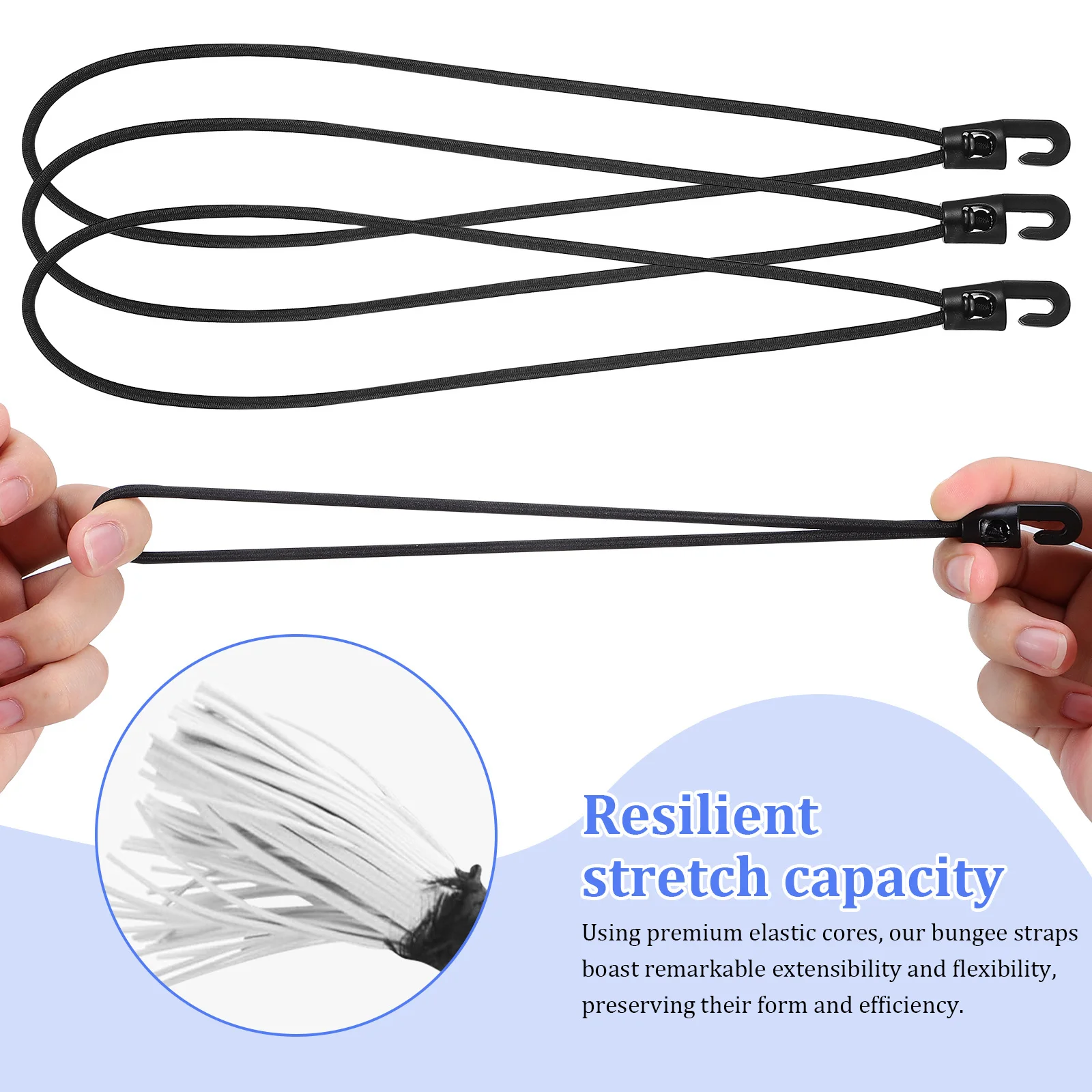 เชือกบันจี้จัมพ์ขนาดเล็ก 25 ชิ้น สายยางยืดแบบหนา พร้อมตะขอ สำหรับตั้งแคมป์กลางแจ้ง จัดเก็บสัมภาระ สายรัดสัมภาระ เชือกบันจี้จัมพ์แบบสั้น