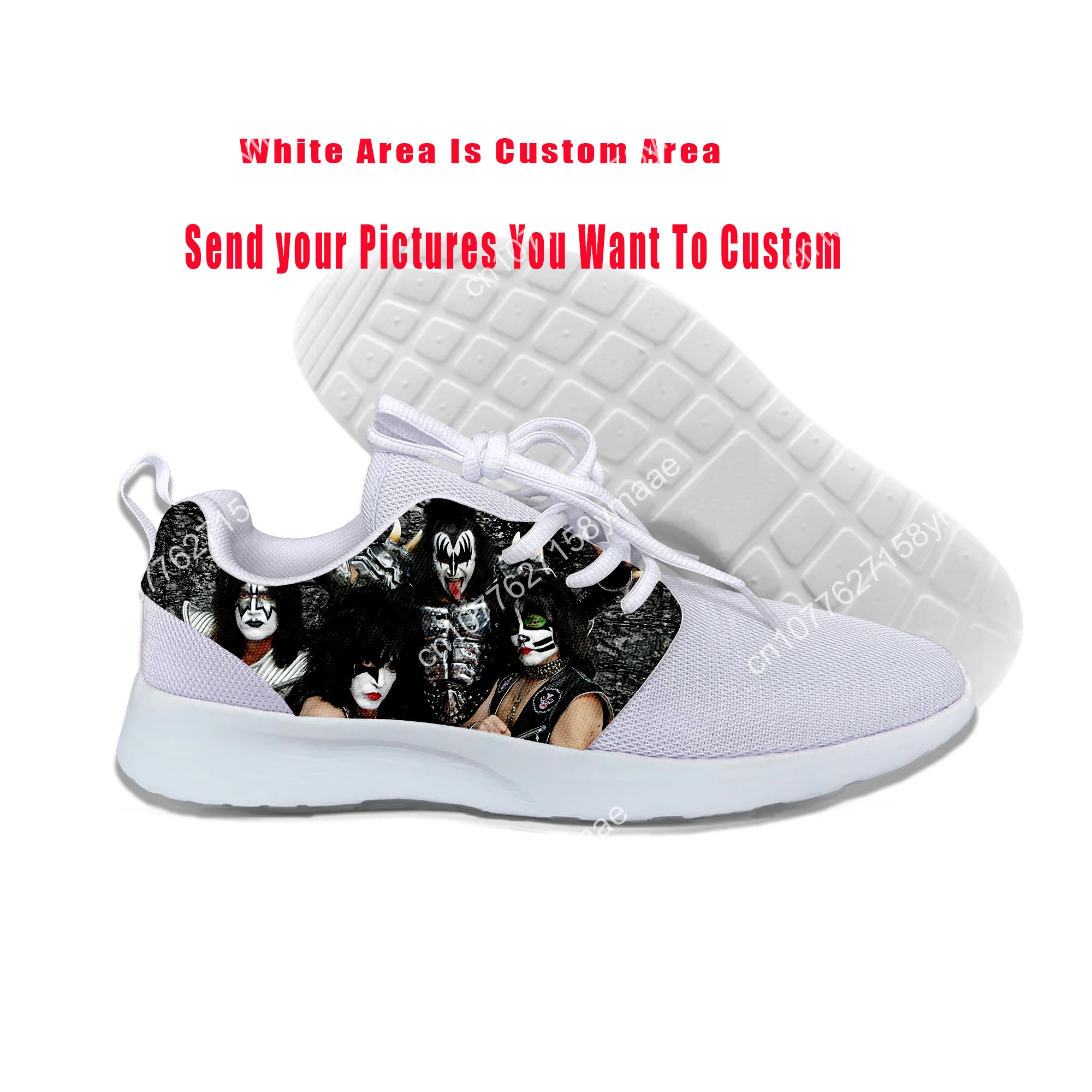 Hot New Summer Fashion Top Heavy Metal Rock Kiss Band Classic Board Shoes Men/WomenLightweight Sports Shoes Latest Sneakers