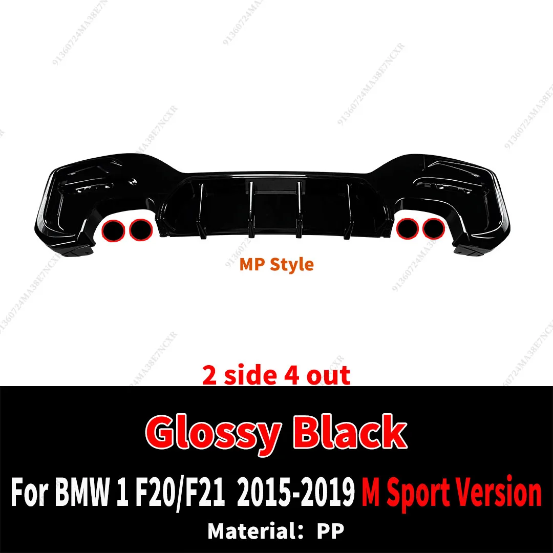 Voor BMW 1 Serie F20 F21 2015-2019 M Pack Sport Versie MP Stijl Achter Racing Diffuser Bumper deflector Lip Tuning Accessoires