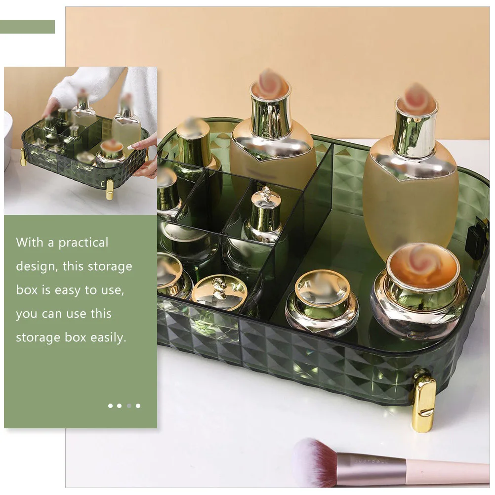 

Organizer Box Large Capacity Desktop Storage Case For Makeup Brushes Lipstick Skincare Products Vanity Bathroom