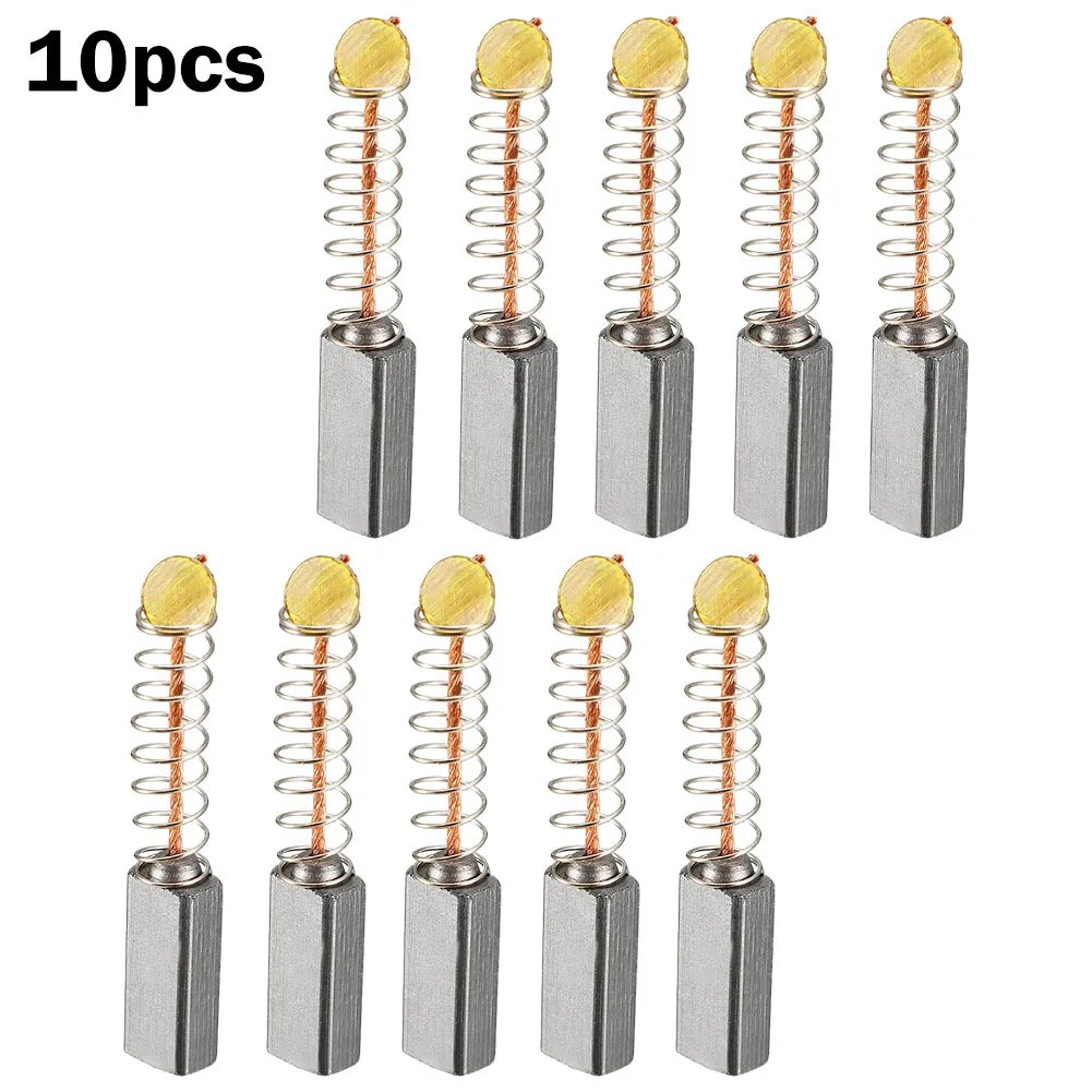 10-Pack Carbon Brushes 12mm x 6mm x 4mm for Electric Motor Brush Replacement in Rotating Machinery and Portable Power Tools