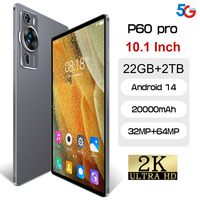 Tablet P60PRO 5G Dual SIM Android 14 Tab Face Recognition 20000mAh 16GB+1TB Tablets 10.1inch Global Version Children's Tablet PC