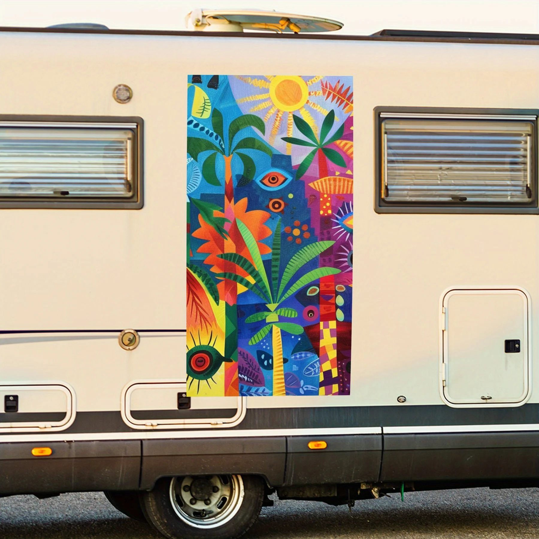 

Красочные растения, наклейка на дверь автомобиля, ПВХ, самоводонепроницаемая палочка, яркие автомобильные внешние аксессуары, декор, защита подарка