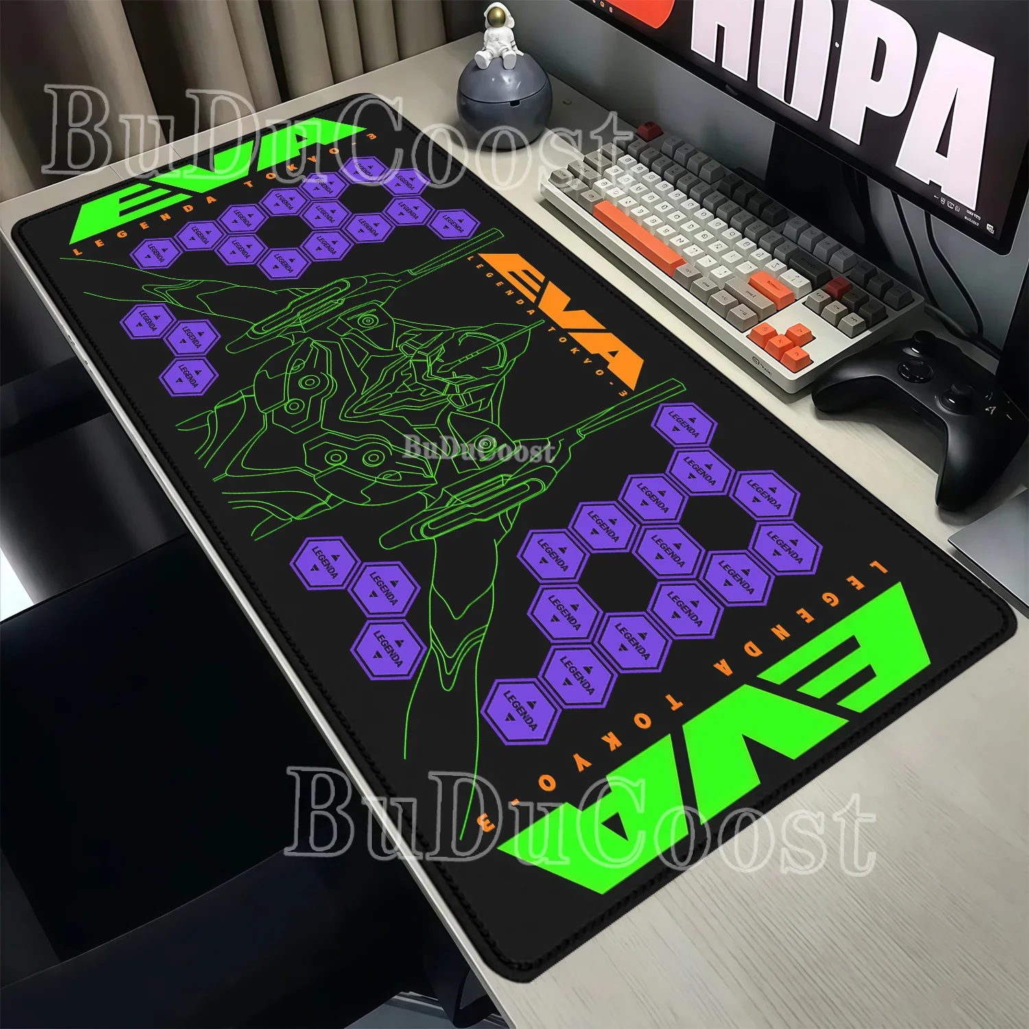 Mouse Pad Evangelione EVA 01 Large XXL Anime Office Accessories Computer Gaming Mousepad PC Gaming E-sports HD Printing Desk Mat