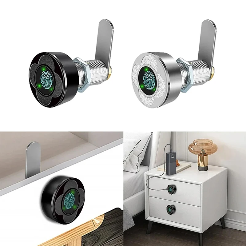 Anti Prying Zinc Alloy Metal Cabinets Door Office Locker Smart Mini for Drawer Keyless Intelligent Fingerprint Mailbox Cam Lock