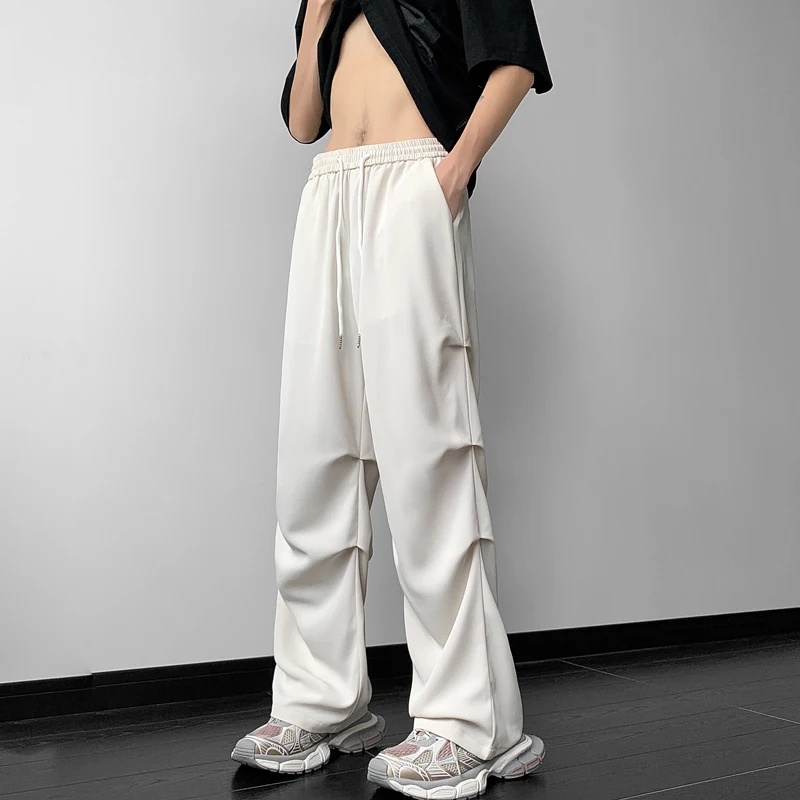 American pants fold pile ice silk hanging casual pants long pantsAmerican pants fold pile ice silk hanging casual pants long pan