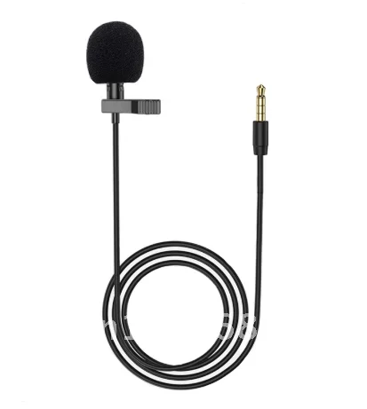 Portable  Mini Microphone 3.5mm Lapel Lavalier Mic Clip-on External Buttonhole Microphones for Laptop PC Computer Recording Chat