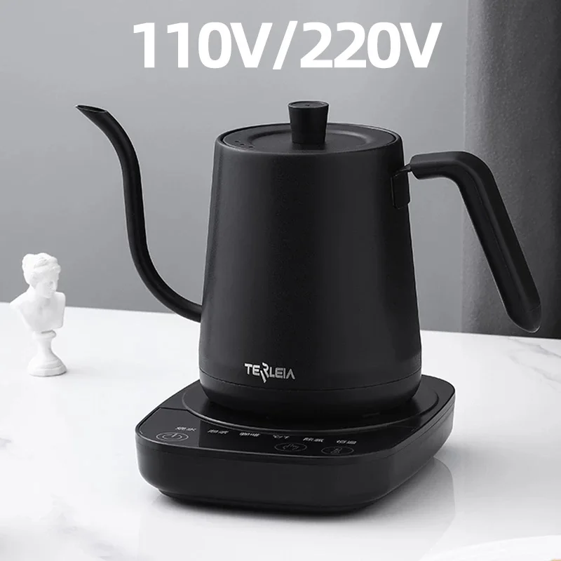 Bouilloire électrique à col de cygne, cafetière, thermos, contrôle de la température, bouteille d'eau chauffante, théière en acier inoxydable 800, 304 ml, 220V