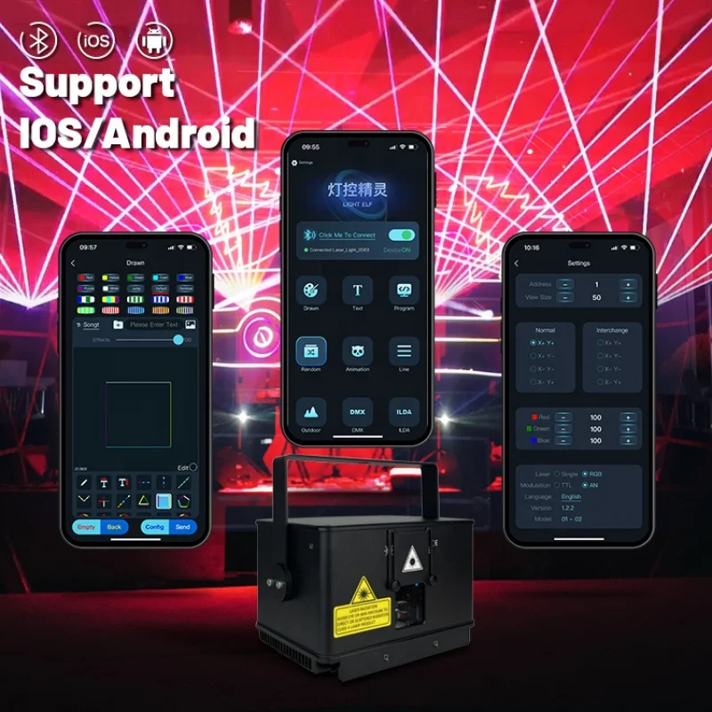 

Лазерный проектор Knight 5W с управлением через приложение, 3D RGB, миниатюрный, портативный, DMX, для дискотек и сцены