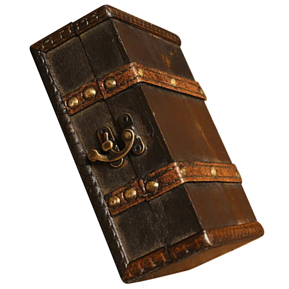 

1 шт., винтажная шкатулка для драгоценностей, деревянный футляр для хранения ожерелья, серег, браслетов, безделушек, органайзер, настольная декоративная коробка, маленькая