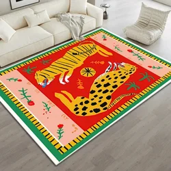 Leopard decorativa sala de estar tapete, Quarto de cabeceira Plush Mat, Casa Mesas de café grande área tapete, Moda Art IG