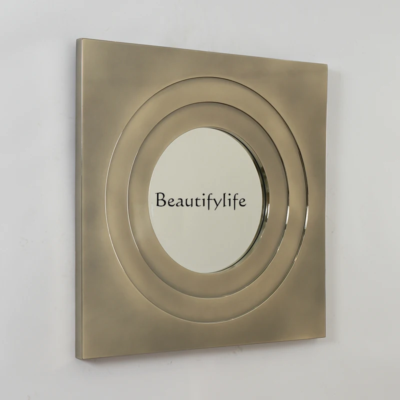 

Modern simple light luxury wall wall decoration mirror living room background metal wall decoration enigma mirror