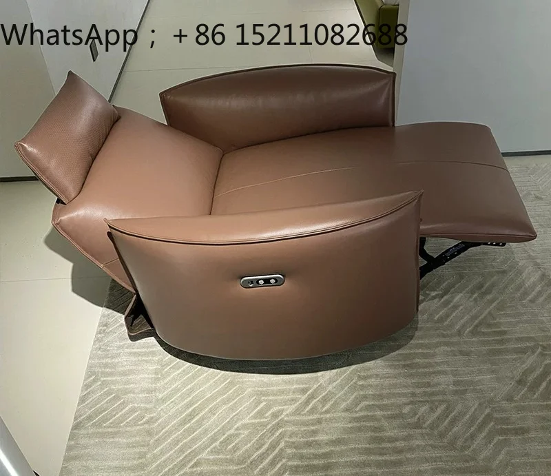 SCY minimalist all-leather electric function recliner modern living room single sofa rotating leisure chair