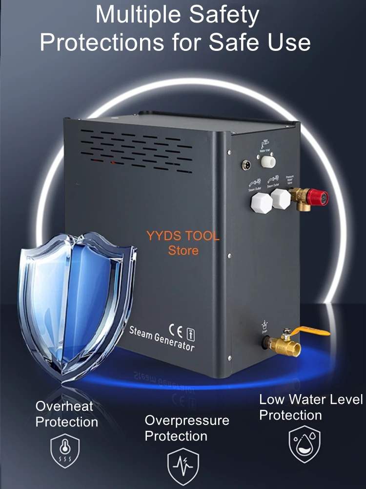 

Sauna Steam Generator: Equipment for Sauna Rooms, Bathrooms, and Wet Steam Systems with Touchscreen Panel